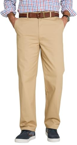Chums Men's Comfort Fit Elasticated Waist Cotton Chino Trousers | Stain & Water Resistant Pants, Durable Fabric with Expanding Side Waistband for Perfect Fit