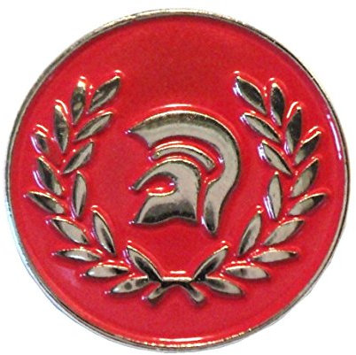 Laurel Anstecker Trojan Helm Rot MOD Scooter Metall Emaille Badge