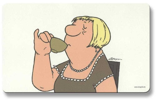 Inkognito Loriot Frühstücksbrettchen 23 x 14 cm • 68060 ''Frau'' • Dies & Das • Küche & Frühstück • Frühstücksbrettchen • Brettchen