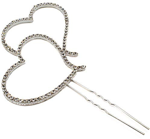 AKORD Wedding Birthday Cake Topper Decoration, Silver