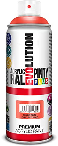 PINTURA EN SPRAY PINTYPLUS EVOLUTION 520CC FLUOR.ROJO F107