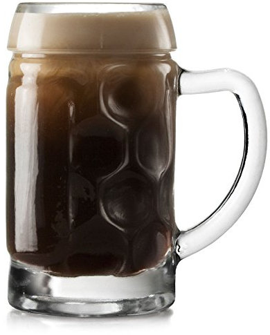 bar@drinkstuff Mini Stein Glass 1.6oz / 45ml - Set of 4 - Mini Beer Tankard Style Shot Glasses