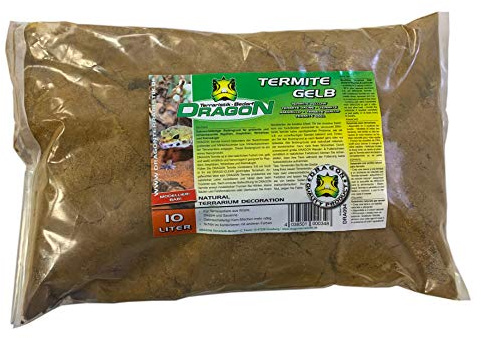 Dragon Termite Sand Gelb 10l - Lehmhaltiger Terrarien Bodengrund, ideal für Wüstentiere wie Z.B Bartagamen, da Modellierbar,