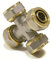 Pipetec Schraubfitting Kreuzstück Kreuz T Stück 16x2 mm für Mehrschicht-Verbundrohr, DVGW, UBA-konform, bis max.100°C