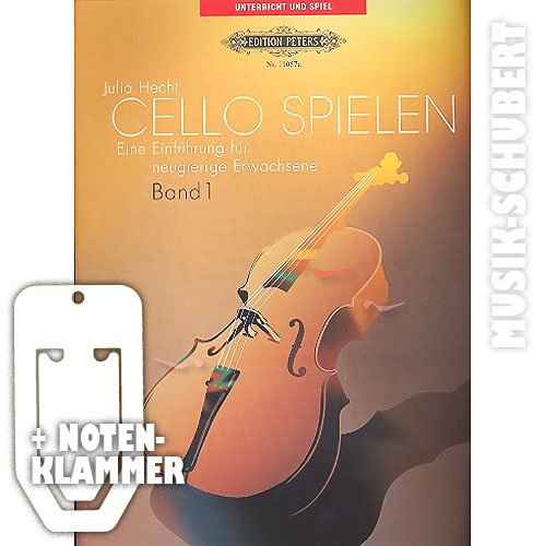 Cello spielen Band 1 inkl. praktischer Notenklammer - Eine Einführung für junge Erwachsene ohne Vorkenntnisse mit vielen Spielstücken für 2 Celli und eingelegter Klavierstimme (Taschenbuch) von Julia Hecht (Noten/Sheetmusic)