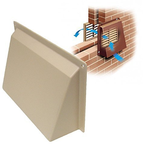 Timloc 9 x 6 Cream/Buff Hooded Cowl Vent Cover for Air Bricks Grilles Extractors Vents