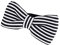 DonDon Herren Strick Fliege gebunden und längenverstellbar 11 x 6 cm gestreift schwarz-weiß