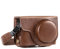 MegaGear MG1259 Panasonic Lumix DC-TZ95, DC-TZ90 Ever Ready Leder Kamera-Case mit Trageriemen - Dunkelbraun