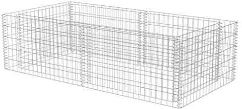 vidaXL Gabion Pot de Fleurs Panier de Fil d'acier Fleur Pierre Jardin Plante Lit