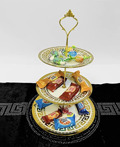 Etagere Medusa Servierplatte 3er Servierteller Bonbon Teller Dip Snack Schale NEU