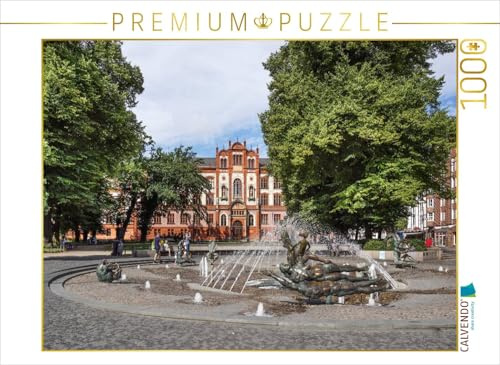 CALVENDO Puzzle Brunnen der Lebensfreude vor der Universität Rostock | 1000 Teile Lege-Größe 64 x 48 cm Foto-Puzzle für glückliche Stunden