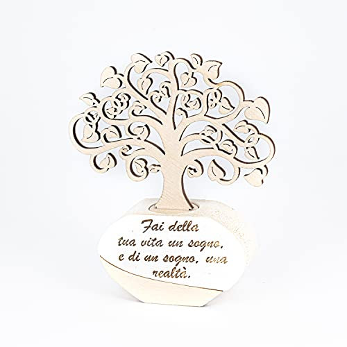 Bomboniere Profumatore Albero della Vita con Frase fai della tua vita un sogno ideale per Battesimo, Comunione, Cresima, Matrimonio, Anniversario