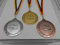 Fanshop Lünen Schwimmen 3 Stück Medaillen Große Stahl 70mm - Gold Silber Bronce - Medaillenset - mit Medaillen-Band - Turnier - (9302)