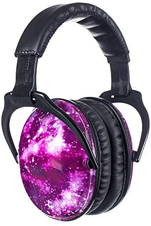 PROTEAR Kids Ear Defenders, Hearing Protection for Toddler Kids and Young Teens with Autism, Noise Reduction Safety Earmuffs Ideal for Fireworks, Concerts, Cinema(Black band Nebula)