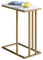 IDIMEX Beistelltisch Carlota, Wohnzimmertisch Couchtisch rechteckig im Retro Stil, Metallgestell in Gold MDF Tischplatte Dekor Marmor weiß