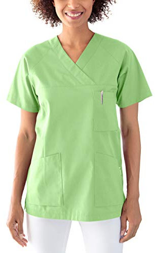 CLINIC DRESS Schlupfkasack Kasack Damen für Krankenpflege und Altenpflege 50% Baumwolle 95 Grad Wäsche apfelgrün S
