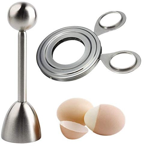 Topper de Coquille D'œuf, Kitchen Toqueur à D'Oeuf Inox Coupe Oeuf à La Coque et Separateur A Oeuf Toqueur à Oeufs Coupe-Coquille pour Enlever les Coquilles D'oeufs Crus Mous ou Durs (Style 1)