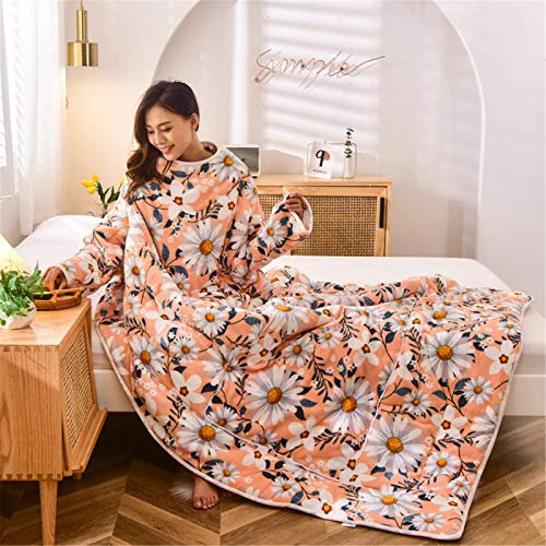 YMOMG Mit Decke Ärmel - Multifunktionale, Faule Steppdecke Mit Ärmeln, Um Im Winter Warm Zu Bleiben (Farbe 5,120×150cm)