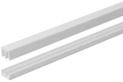 4 Ft. Long White Plastic Sliding Door Track Set for 1/8 Thick Panels (Pack of 1) by Outwater Plastics