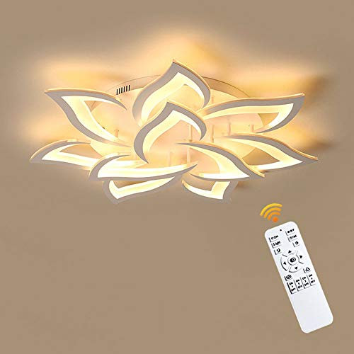 Kairry LED Deckenleuchte 60W Moderne Dimmbar Deckenbeleuchtung, 4200LM Wohnzimmerlampe ,Schlafzimmer Deckenlampe Acryl-Schirm Weiß Kronleuchter Lampe