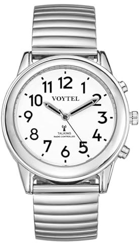 MAUJOY Men's Atomic Talking Watch English Talking Watch English Voice Quartz Watch Talking Watches for Blind People and Visually Impaired Elderly