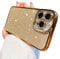 Fycyko Compatible with iPhone 12 Pro Max Case Glitter Luxury Cute Flexible Plating Cover Camera Protection Shockproof Phone Case for Women Girl Men Design for iPhone 12 Pro Max 6.7'' Gold