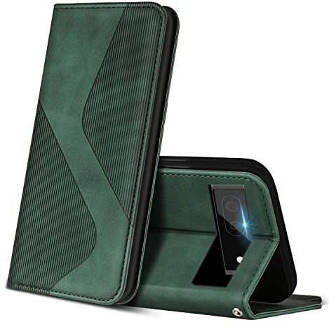 ZONNAVI Hülle für Google Pixel 6a, PU Leder Handyhülle mit Kartenfächer und Standfunktion, Lederhülle Flip Wallet Case Schutzhülle für Google Pixel 6a (Grün)
