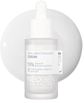 DERMALOGY by NEOGENLAB Real Niacinamid 15% Serum (30 ml) – Veganes Aufhellungsserum gegen dunkle Flecken, Porenverfeinerung, Anti-Aging mit Niacinamid, Ferulasäure, Zink – Koreanische Gesichtspflege