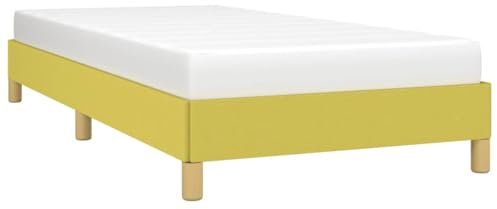vidaXL Polsterbett Bett Einzelbett Bettgestell Bettrahmen Lattenrost Stoffbett Schlafzimmerbett Schlafzimmermöbel Grün 100x200cm Stoff