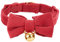 YUDOTE Ultra-weiches Halsband aus natürlichem Baumwollcord für Katzen mit empfindlicher Haut,leichtes Kätzchenhalsband mit Schnellverschluss und Abnehmbarer Schleife,Rot,1er Pack