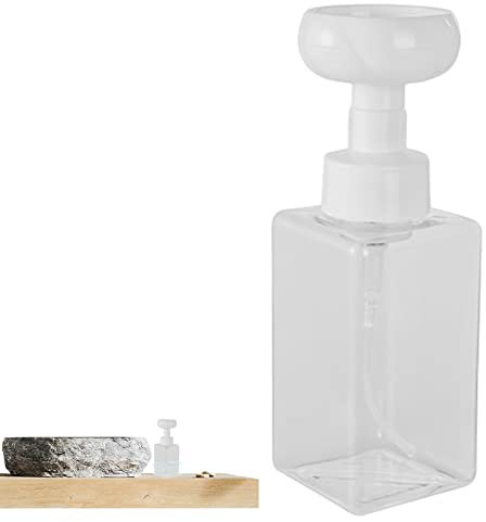 Pomrone Schaumflasche | 450 ml leerer Schaumspender in Blumenform - Nachfüllbar, Nachhaltig, DIY Seifenspender für Bad und Küche
