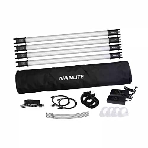 NANLITE PavoTube II 15C 4KIT Continuous Fill Light for Photography - 4 Tube Kit - USB-C, Bluetooth - Non Waterproof