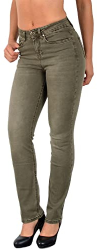 ESRA Straight Fit Jeans Damen High Wasit Damen Jeans Stretch Übergröße G800 | Atmungsakktives Material , einzigartige Coloured Jeans , Aus hochwertigen und langlebigen Materialien