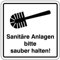 Aufkleber Hinweis Symbol „Sanitäre Anlagen bitte sauber halten!“ Schild Folie selbstklebend | 5-30cm Made in Germany, Größen Name: 10x10cm