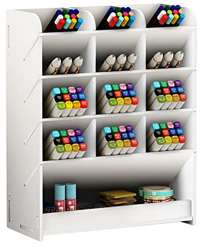 Organizador de escritorio Soporte para lápices, caja de soporte de bolígrafo de papelería de escritorio multifuncional para el estante de almacenamiento de suministros escolares de oficina en casa