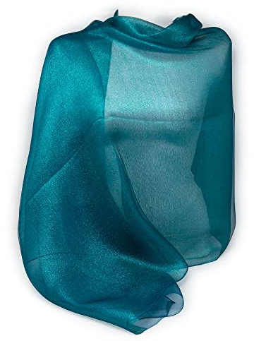 Stola cerimonia verde elegante coprispalle grande da matrimonio per abito da sera giorno ragazza misto seta lurex brillantini foulard scialle sciarpa primavera estate 2026 Verde petrolio