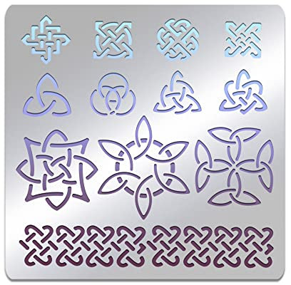 BENECREAT Celtics Metallschablonen-Vorlagen, Keltische Knoten-Brandmalerei-Schablonen Zum Malen Auf Holzwand-Leinwand-Möbeln, Holzverbrennung, Brandmalerei Gravur, 15.6x15.6cm/6.14x6.14 Zoll