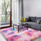 SOANNY Hochflor Wohnzimmer Teppich, Waschbar Anti-Rutsch, Flauschige Langflor Shaggy Teppich für Schlafzimmer & Kinderzimmer, Bettvorleger Matte, 120x180 cm, Rosa Regenbogen