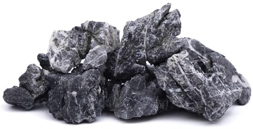 FISCAPE 10 Stück 2-4 Zoll natürliche Seiryu-Steine ​​Schiefersteine ​​für Aquarien, Terrarien, Paludarium, Vivarium, Reptilien- und Amphibiengehege