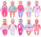 10-Sätze Babypuppe Spielzeit Outfits Kleidung Hut Stirnband Passt für 30-36CM Neugeborene Babypuppen Jungen Mädchen (Keine Puppe)