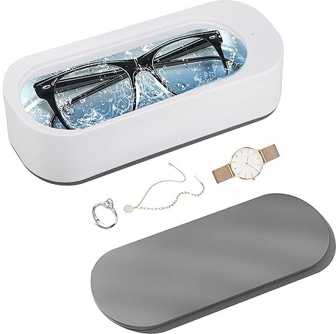 Ultrasonic Jewellery Cleaner - 45 kHz Sonic Glasses Cleaner Machine for Sparkling Rings, Jewelry, and Glasses (300ML)