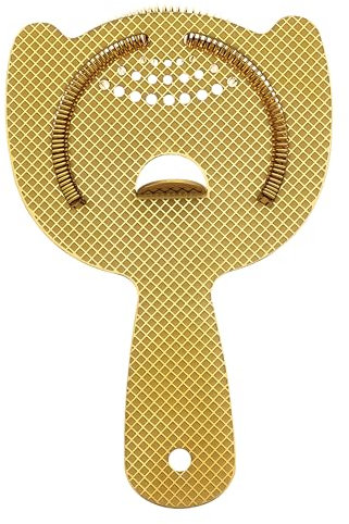 Barfly M37203GD Heavy Duty Spring Bar Strainer Gold Plated-Diamond Lattice, Modern