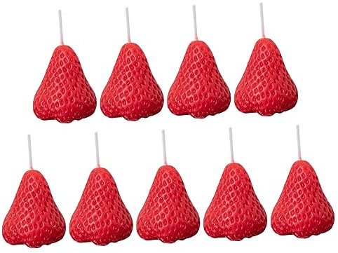 9 Stücke Erdbeere Duft Kerzen Geburtstag Paraffin Sicher Home Decor