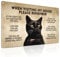 ALKB Lustiges Poster mit schwarzer Katze, Katzenliebhaber, Geschenk – When Visiting My House Please Remember – Black Cat Rules Metallschilder, 20,3 x 30,5 cm