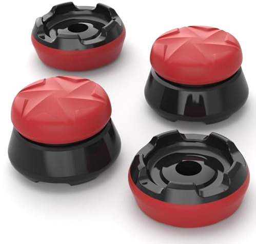 playvital Copri Levette Analogiche per per Xbox Series/One S X Controller,Thumbs PRO Razor Cover Stick Analogici Grip Gommini per Xbox Core Wireless Joystick-Convesso-Rosso&Nero