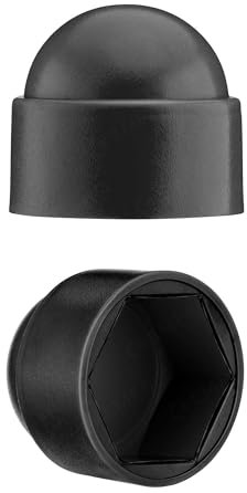 EMFA Lot de 100 capuchons de protection hexagonaux M10 pour vis (largeur de clé 17) - Noir