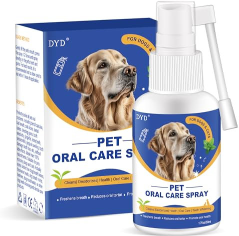 DYD Spray Bucal Mal Aliento, Limpiador Dental para Perros y Gatos, Quita Sarro, Elimina el Mal Aliento, Cuidado Dental, Disane Higiene Bucodental para Perros | 50 ML