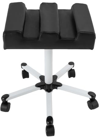 Pediküre Hocker, Höhenverstellbar Maniküre Fußstütze Pediküre Hocker mit Rädern, Fußpflegehocker, Arm-Handgelenkauflage, für Schönheitssalons, Krankenhäusern, Fußpflegegeschäften, Salons (Schwarz)