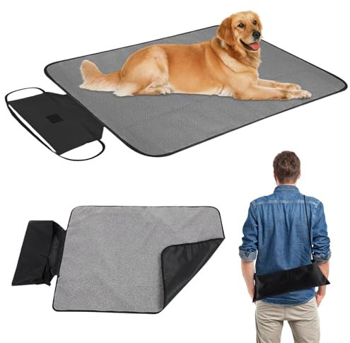 Hundedecke Outdoor, 100 x 70 cm Faltbare Wasserdichte Hundedecke, Wiederverwendbare Hundetrainingspads, Große Reisedecke für Haustier, Wärmende Decke, Katzendecken Waschbar, für Welpen, Kätzchen