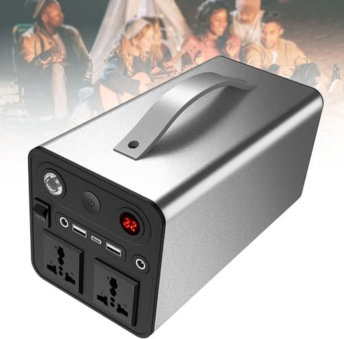 Hydravex 300W Portable Power Station, Power Bank with AC Outlet, 25W PD/USB-C Port, Laptop Charger Battery Pack Power Supply, Solar Generator for Outdoor Camping Home Emergency Outage,Silver